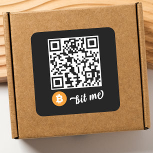 Bitcoin (BTC) Portefeuille QR Code Sticker - Carré