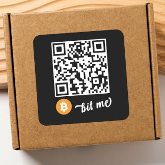 Bitcoin (BTC) Portefeuille QR Code Sticker - Carré