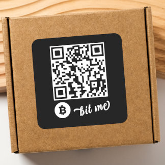 Bitcoin (BTC) Portefeuille QR Code Sticker - Carré