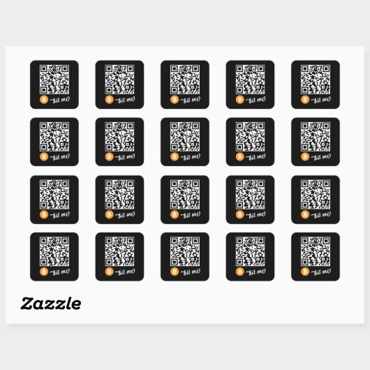 Bitcoin (BTC) Portefeuille QR Code Sticker - Carré (Feuille)