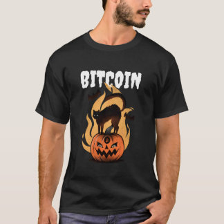 Bitcoin (BTC-verklaring & Halloween Pompoen Kat Gr T-shirt
