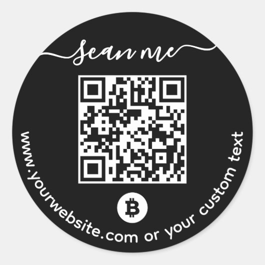 Bitcoin (BTC) Wallet QR Code Sticker (Voorkant)