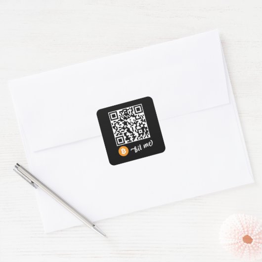 Bitcoin (BTC) Wallet QR Code Sticker - Vierkant (Envelop)