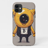 Bitcoin Caractère iPhone 11 Coque - Whimsical et E (Dos)