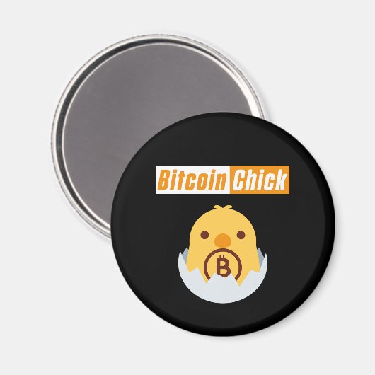 Bitcoin Chick Crypto BTC Cryptocurrency Miner Gift Magneet (Voorkant / Achterkant)