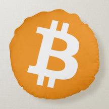 Bitcoin Coussin Logo simple Conception Round Orang