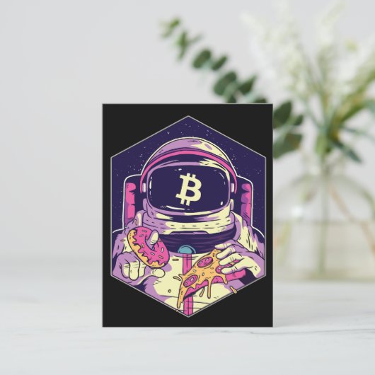 BITCOIN-Crypto Astronaut Briefkaart (Staand voorkant)
