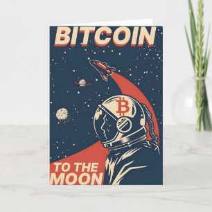 BITCOIN-Crypto Astronaut naar de maan - QR-code Bedankkaart