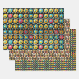 Bitcoin Cryptocurrency Collectie Gift Wrap Inpakpapier Vel