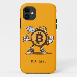 Bitcoin Cryptocurrency Grappige Cartoon Gepersonal iPhone 11 Hoesje