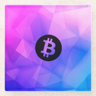 Bitcoin Crystal Glazen Onderzetter