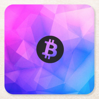 Bitcoin Crystal Vierkante Kartonnen Onderzetter