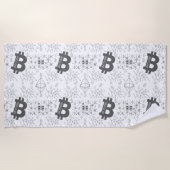 Bitcoin Digitale Cryptocurrency Wit Zwart Strandlaken (Voorkant)