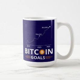 Bitcoin Doelen Grafiek Cryptocurrency Groei Koffiemok