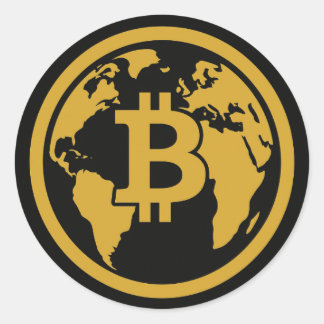 Bitcoin een globaal bezit ronde sticker