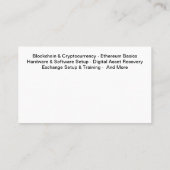 Bitcoin Et Cryto Ethereum Services Cartes de visit (Dos)