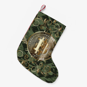 Bitcoin Gold Coin Money Design Kleine Kerstsok