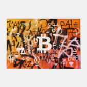 "Bitcoin Graffiti" (Stijl #3) Straatkunst Deurmat (Voorkant)