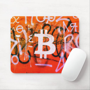 "Bitcoin Graffiti" (Stijl #9) Straatkunst Muismat