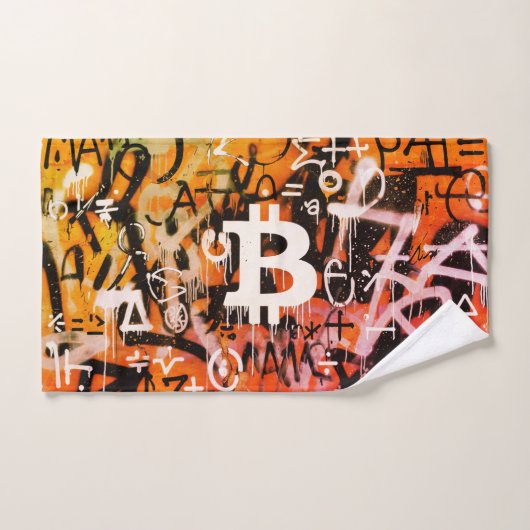 "Bitcoin Graffiti" (Style #3) Art de rue (Serviette à main)