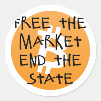 Bitcoin - Gratis de markt Einde de staat Ronde Sticker