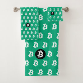 Bitcoin Groen-Blauw Bad Handdoek