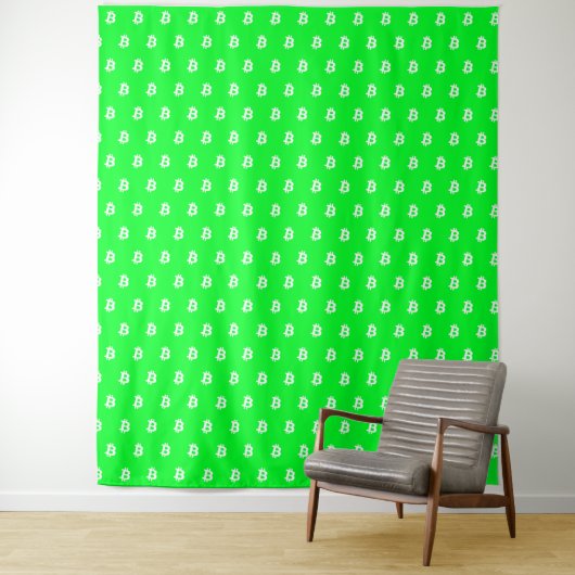 Bitcoin Groen Wandkleed (In situ)