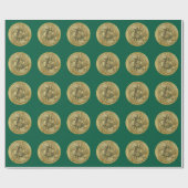 Bitcoin Groene Inpakpapier (Vlak)