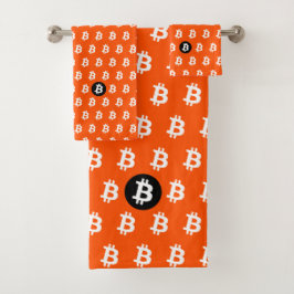 Bitcoin Helder Oranje Bad Handdoek