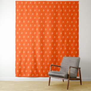 Bitcoin Helder Oranje Wandkleed