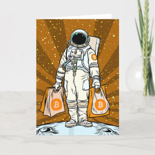BITCOIN-HODL-Crypto Astronaut QR-code Bedankkaart