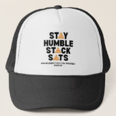 Bitcoin Investor BLIJF NEDERIG STACK SATS Crypto Trucker Pet (Voorkant)