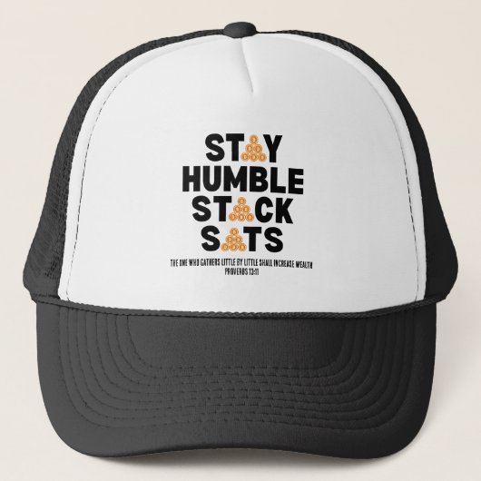 Bitcoin Investor BLIJF NEDERIG STACK SATS Crypto Trucker Pet (Voorkant)