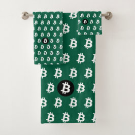 Bitcoin Jager Groen Bad Handdoek