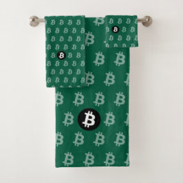 Bitcoin Jager Groen (Stijl 2) Bad Handdoek