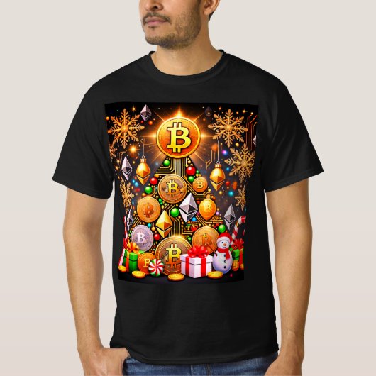 Bitcoin kerstboom t-shirt (Voorkant)