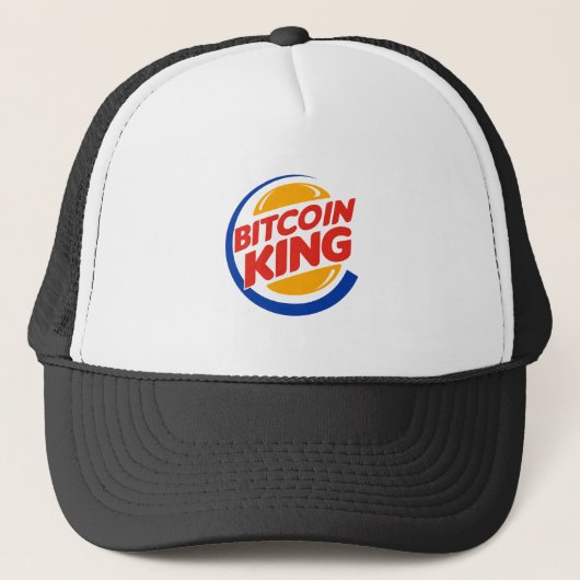 Bitcoin King Parody Afbeelding - Trucker Hat Pet (Voorkant)