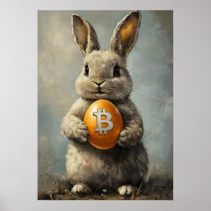 Bitcoin Konijn Hole Crypto Wall Art Poster