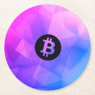 Bitcoin Kristal Ronde Kartonnen Onderzetter