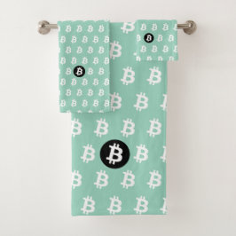 Bitcoin Licht Teal Bad Handdoek