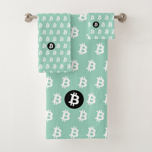 Bitcoin Licht Teal Bad Handdoek (Insitu)