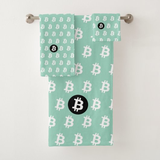 Bitcoin Light Teal Bad Handdoek (Insitu)