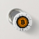 Bitcoin Logo Crypto-valuta Ronde Button 3,2 Cm (Voorkant /achterkant)