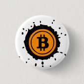 Bitcoin Logo Crypto-valuta Ronde Button 3,2 Cm (Voorkant)