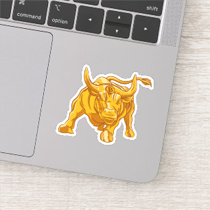 Bitcoin Logo Gold Bull Sticker