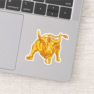 Bitcoin Logo Gouden Stier Sticker
