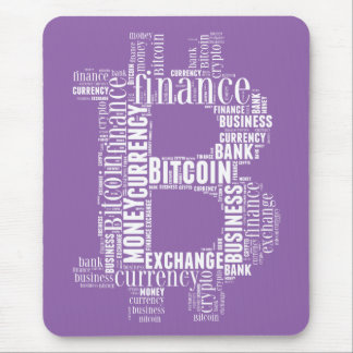 Bitcoin logo grafische wordart muismat