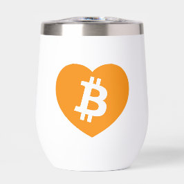 Bitcoin Logo in Heart Thermische Tumbler