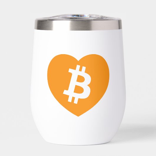 Bitcoin Logo in Heart Thermische Tumbler (Voorkant)