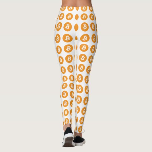 Bitcoin Logo Leggings blancs (Dos)